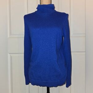 Talbots Cashmere Blue Turtleneck Sweater
